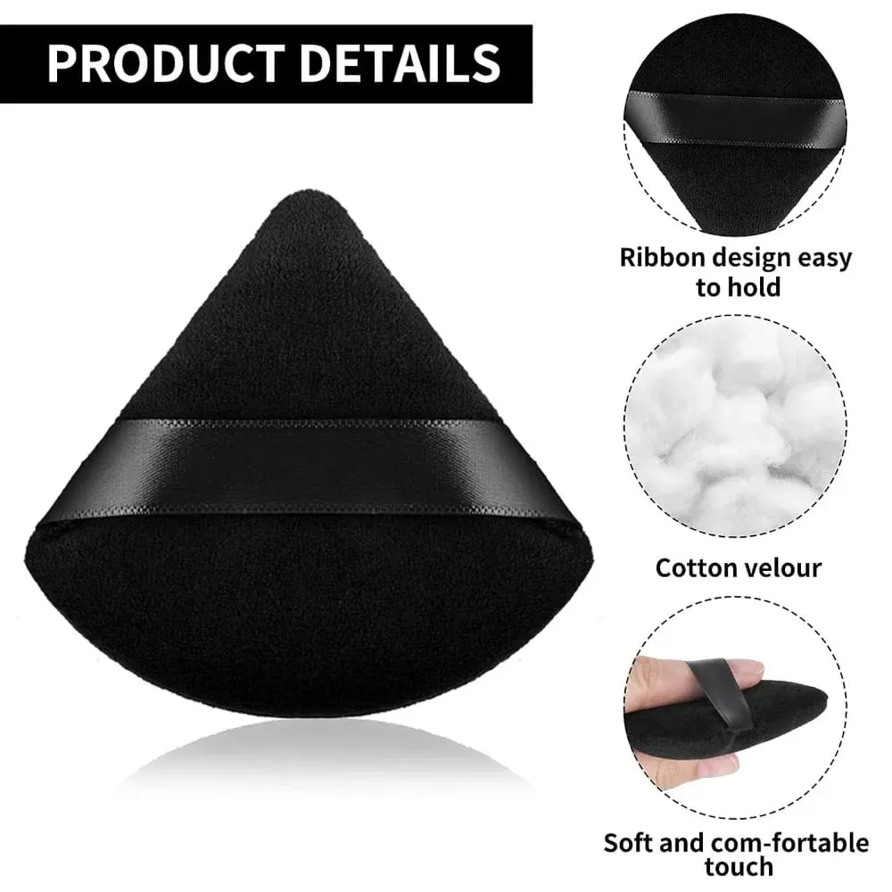Black Triangle Powder Puff Facial Makeup Sponge Soft Velvet Cosmetics Puff Mixer Beauty Foundation Make-Up Sponge Makeup Access — image 2