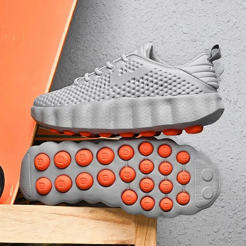 Chaussures de course d'été respirantes pour hommes et femmes, baskets de Sport à plateforme absorbant les chocs, antidérapantes, à la mode, décontractées, de marche — image 10