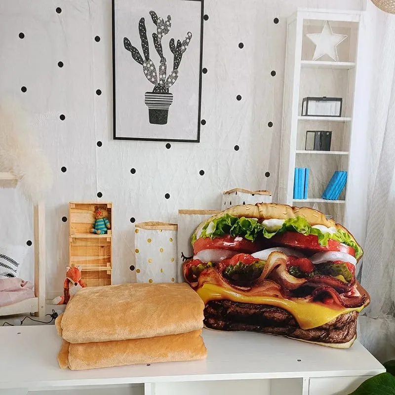 Plněný polštář na hamburger s přikrývkou a polštářkem 2v1 — image 11