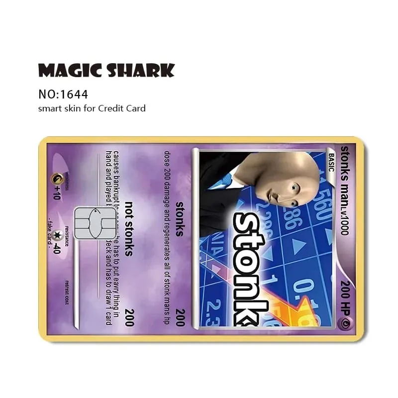 2026 New Magic Shark Anime Money Charge 404 Error ID Game Machine Film Skin Sticker for Debit Bank Credit Card — image 12