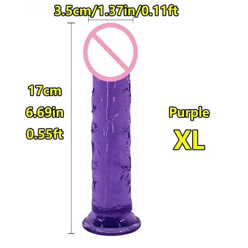 Super Cheap 7 Sizes 5 Colors Realistic Soft Jelly Dildo Suction Cup Adult Sex Toy for Women and Men Vaginal and Anal Masturbator — image 19