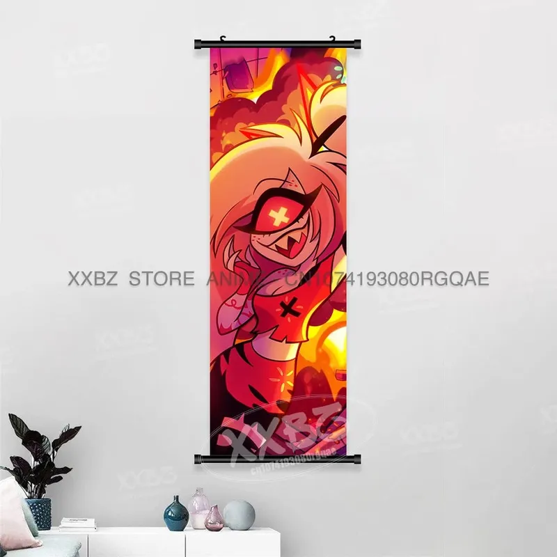 Simple Black Comedy Hazbin Hotel Home Decoration Hanging Painting Cartoon Wall Artwork Scrolls Picture Room Canvas Print Posters — image 13