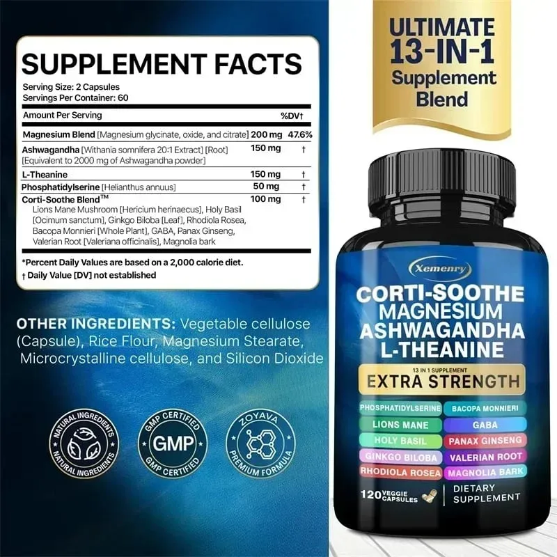 Corti-Soothe Supplement - Improve Sleep Quality Promote Cortisol Balance Support Adrenal Health and Relieve Fatigue