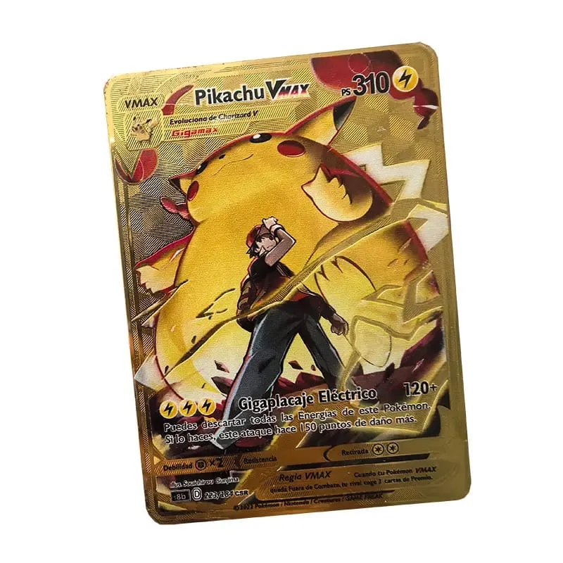 Pokemon Metal Cards in Spanish Pikachu Arceus Charizard DIY Trading Flash Card Anime Cartoon Gift — image 32