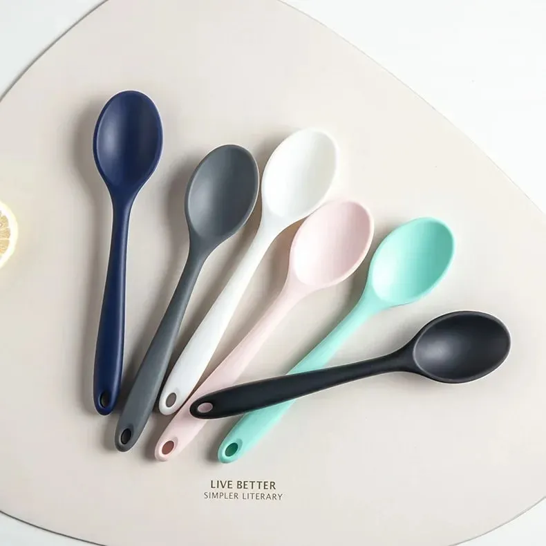 3pcs ช้อนซิลิโคนผสมช้อนซุปครัวผสม Ladle ทำอาหารเครื่องครัวเครื่องมือสำหรับกวนและเสิร์ฟ — image 9
