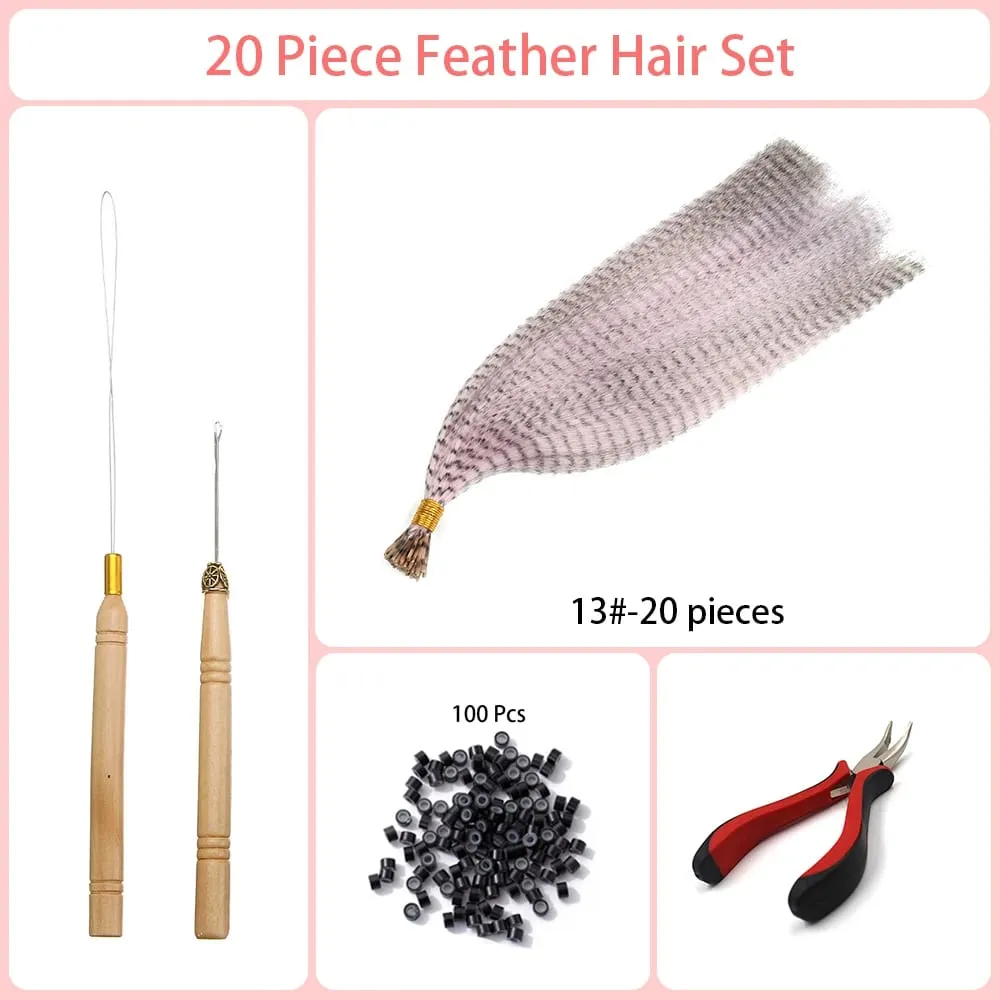 Estensioni dei capelli sintetici colorati I-Tip in piume finte 16 "20 fili/pacco Accessori per parrucche in fibra resistente al calore da donna — image 20