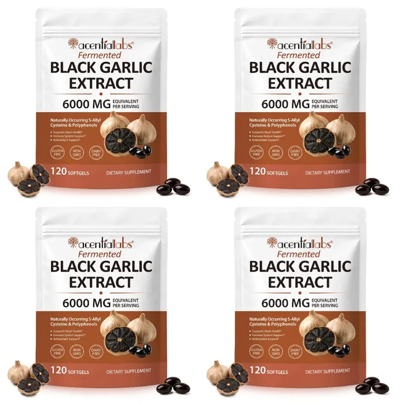 Estratto di aglio nero Softgel 600 mg Concentrato 10:1 per il benessere del cuore Supporto immunitario Equilibrio digestivo Vitalità 120 conteggi — image 12