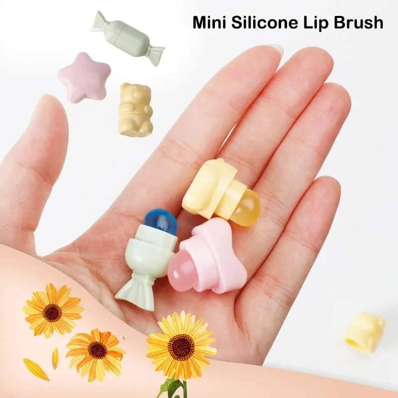 Mini Silicone Cọ Môi Hoạt Hình Góc Cạnh Kem Che Khuyết Điểm Son Dưỡng Môi Son Bóng Kem Che Khuyết Điểm Cọ Trang Điểm Mỹ Phẩm Dụng Cụ — image 2