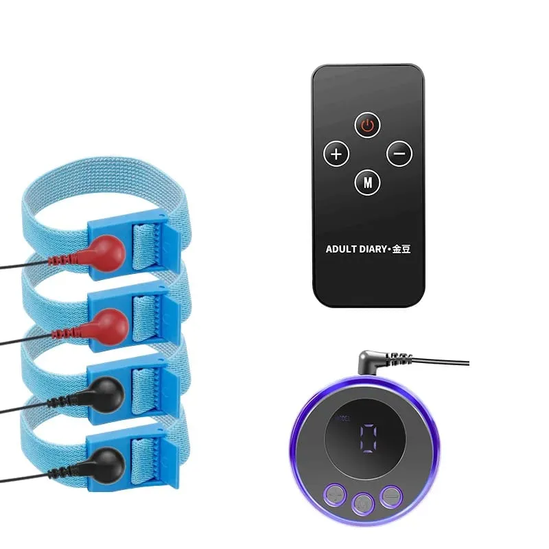 Fibres conductrices de choc électrique, anneau de pénis, extension de thérapie, Massage e-stim, Kit de produits sexuels BDSM Gay pour hommes, Masturbation — image 1