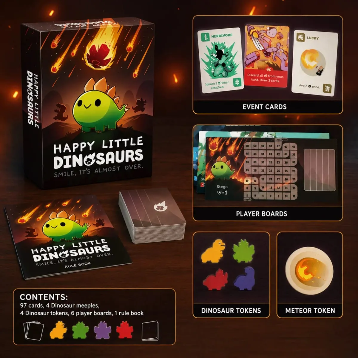Joyeux petits dinosaures, carte de stratégie de survie mignonne, jeu de société, aventure amusante, fête de famille, cadeau pour enfants et adultes, Version anglaise — image 3