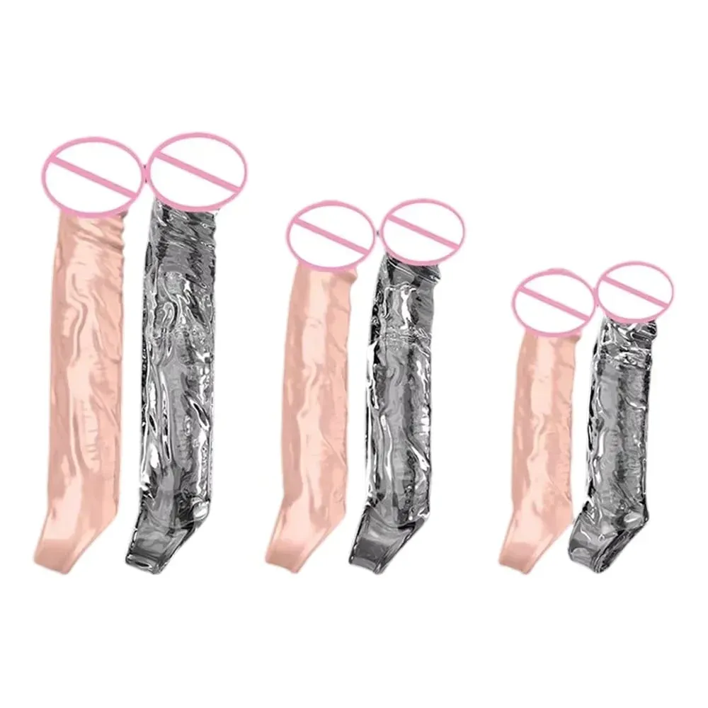 ขนาดใหญ่อวัยวะเพศชายขยายแขนReusableนุ่มและยืดชะลอการถุงยางอนามัยชายDildo Extenderชายของเล่น — image 1