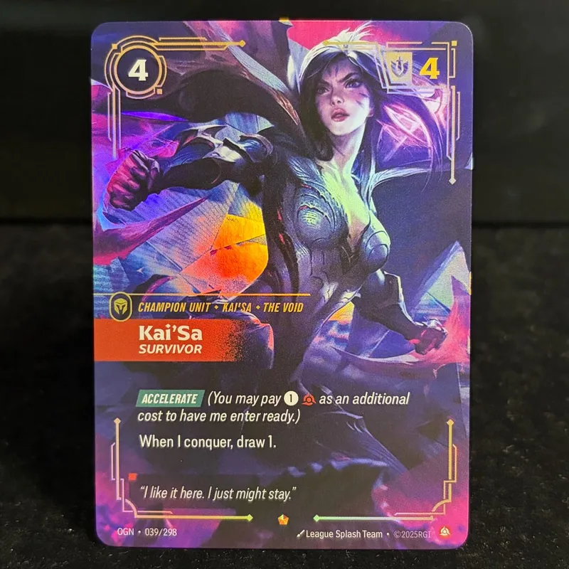Rune Riftbound OGN Origin Genesis UNL Unleashed KaiSa Elder Dragon Collezionabile Alt Art Showcase Esclusiva Holo Foil Proxy Card