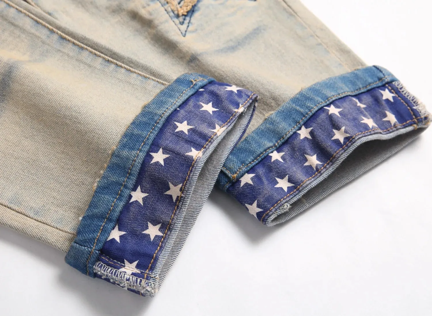 Seluar Jeans Vintaj Lelaki Pensel Seluar Regangan Pinggang Tengah Pinggang Lurus Seluar Panjang Buku lali 2024 Musim Gugur Denim Pakaian Jalanan — image 3