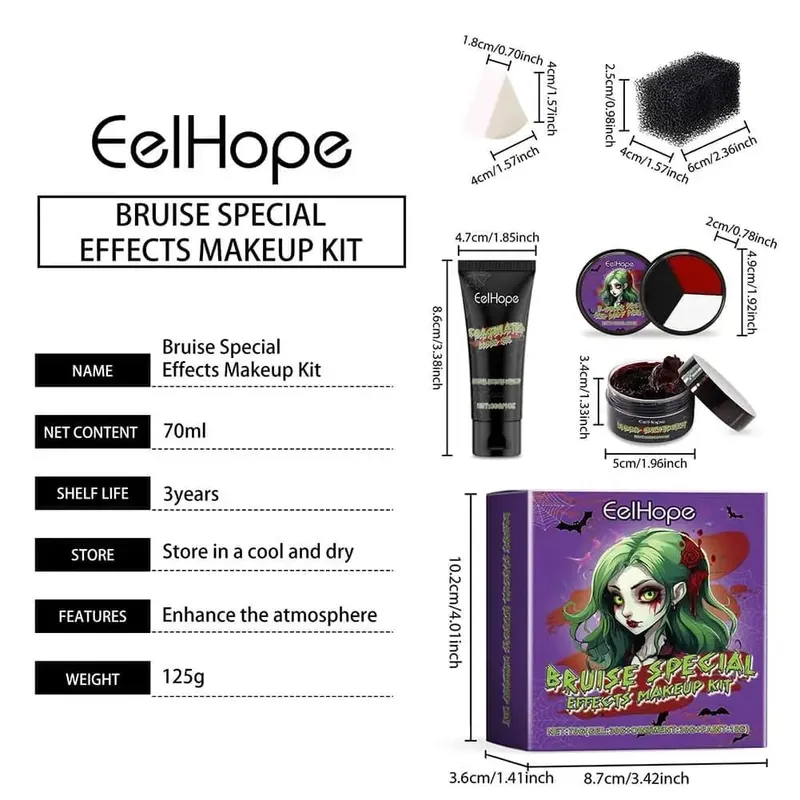 Alat solek cosplay Halloween set tiruan luka lebam High Concealer Face Paint untuk Makeup Goth Halloween
