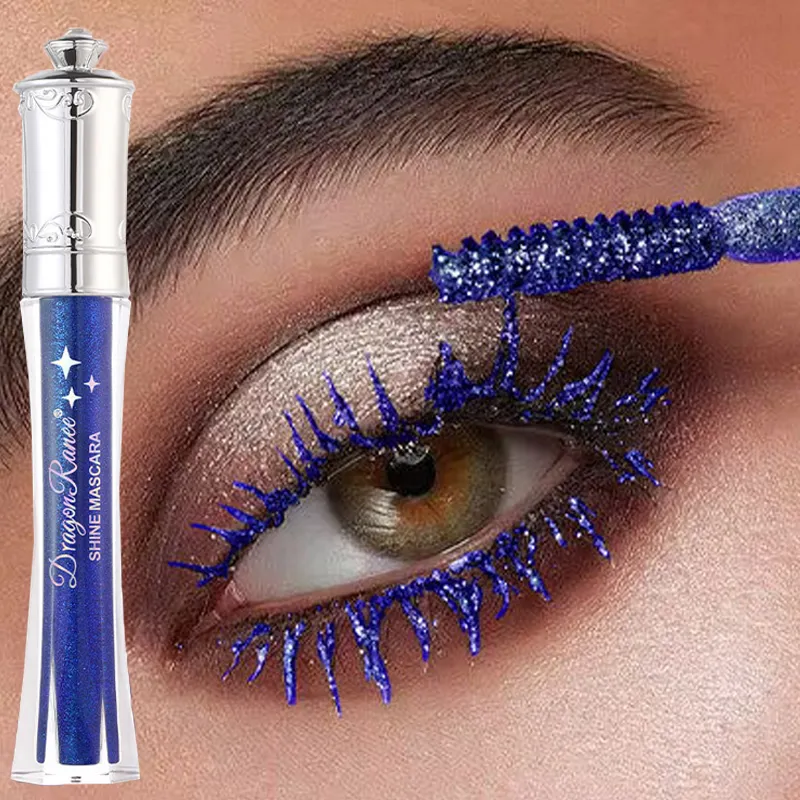 Shiny Diamond Colorful Mascara Blue Glitter Sparkling Waterproof Mascara Beauty Eyelashes Extension Quick Dry Shimmer Eye Makeup