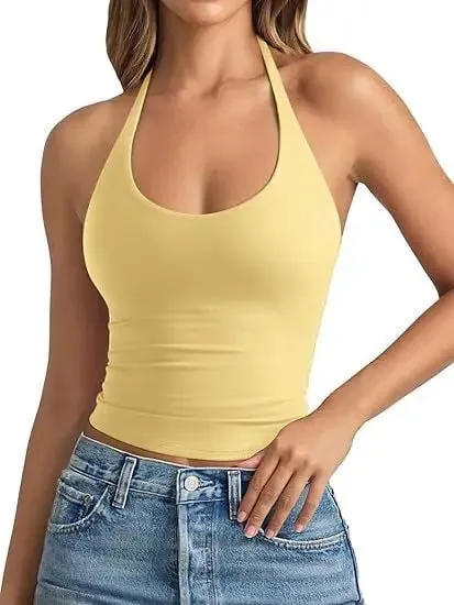 2026 Musim Semi Baru Kedatangan Gaya Amerika Eropa Warna Solid Slim Fit Cami Tank Top Wanita Trendi Hot Girl Atasan Tanpa Lengan — image 2