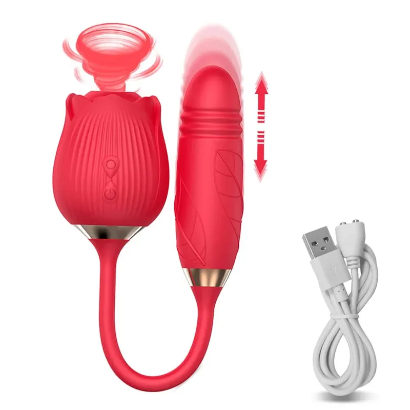 Vibromasseur à succion Rose pour femmes, gode de poussée, ventouse de mamelon, stimulateur de Clitoris, œuf vibrant, jouets sexuels pour adultes — image 11