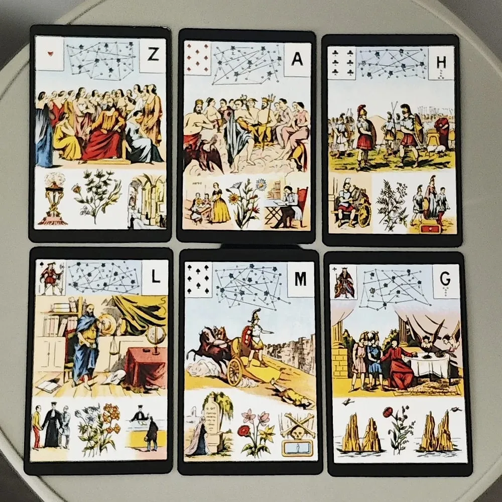 Grand Jeu De Mlle Lenormand 데크 9*6cm 350GSM 이중 양각 카드지 54 Pcs Lenormand Oracle 카드에 인쇄됨 — image 4