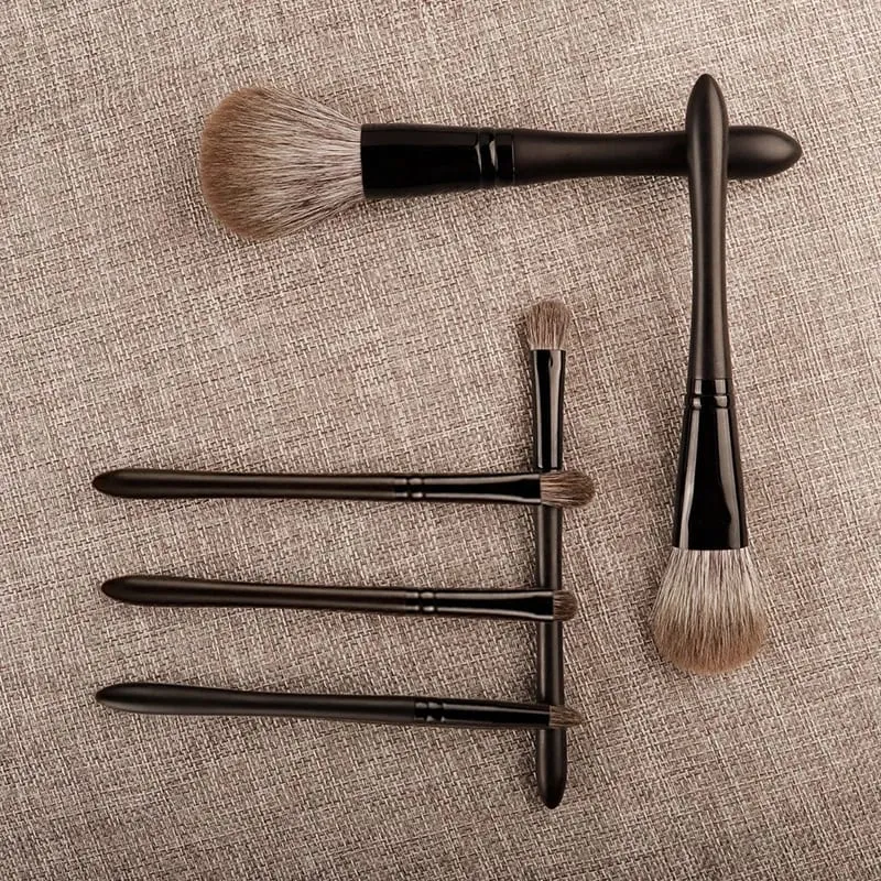 6 pz/set capelli di Volpe Pennelli Trucco Set Fard in polvere Piega Ombretto Dettaglio Liner Ombra Pennelli per trucco Travle siz Manico in Ebano — image 3
