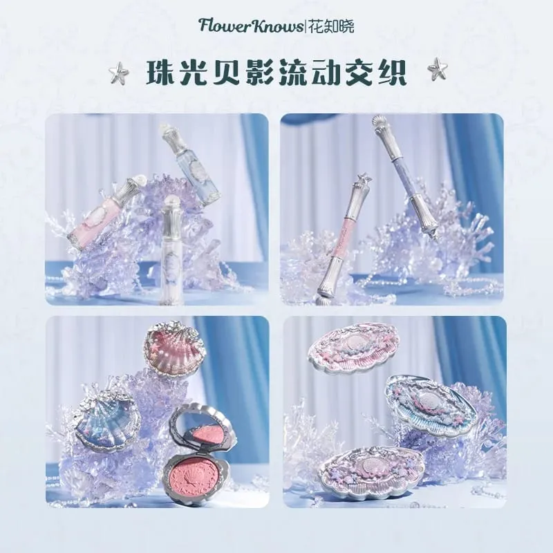 Flowerknows Kotak Hadiah Set Solek Malaikat Kecil Kotak Penuh Lip Glaze Blusher Shell Jewelry Kit Hadiah Hari Lahir Bunga Tahu — image 5