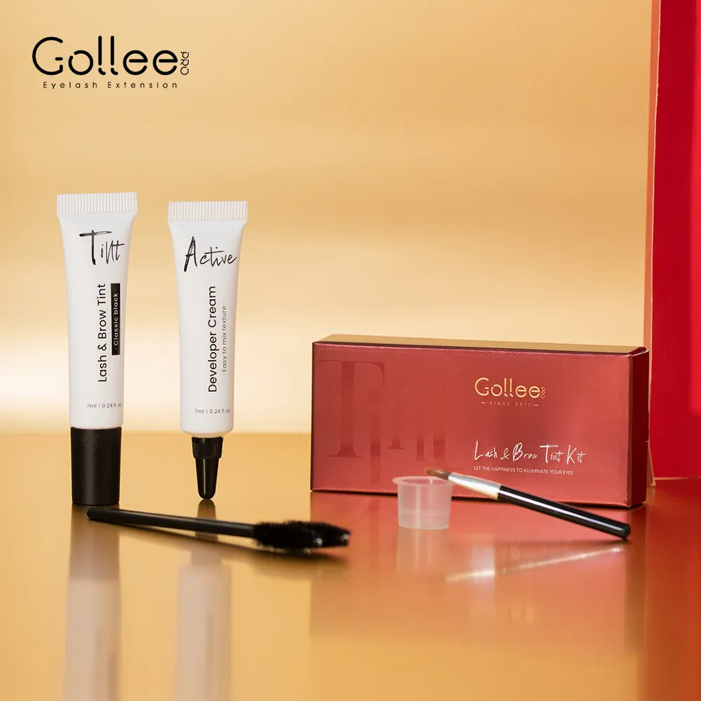 Gollee Eyebrow Tint Set 6ml Natural Classic Black Eyelash Brow Tint Kit Semi Permanent Lasting Brow Lash Tint Waterproof Set — image 6