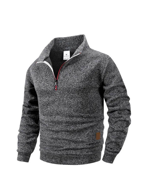 Sweatshirts pour hommes Pull-over plus épais d'automne Pull-over à demi-fermeture Éclair Hiver Masculin Col roulé Sweat-shirt à capuche Extérieur