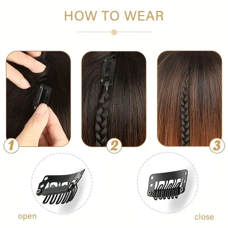 4 ชิ้น 20 "ยาวคลิปสังเคราะห์ในกล่อง Braid Hairpiece Extension Boho ทรงผมเส้นใยอุณหภูมิสูงทุกวันเครื่องแต่งกาย party K-POP — image 5