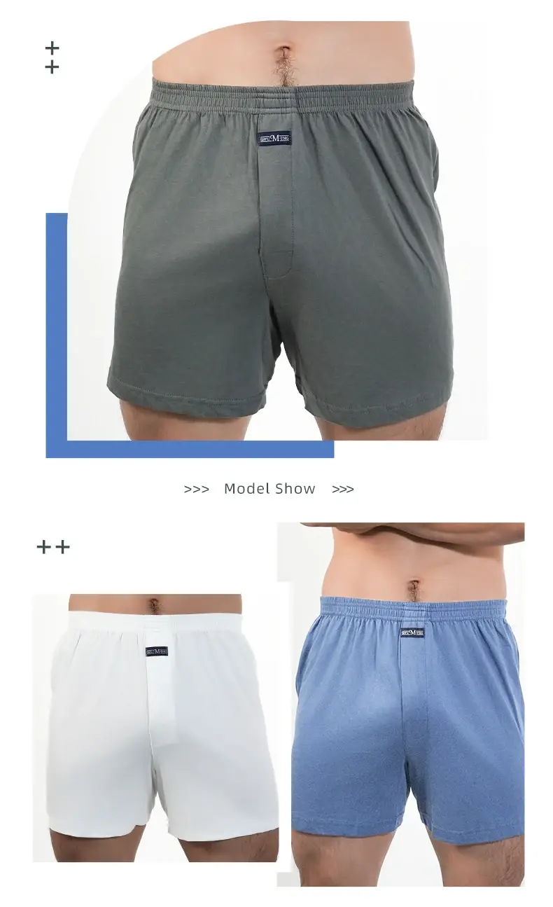 1 STÜCK Große Unterhose Solide Pyjamahose Zu Hause Plus Größe Boxershorts Für Männer Hohe Taille Allo Hosen Baumwollhosen Schlafhosen — image 7