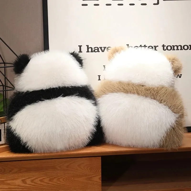 Super Fluffy Plush Panda Shadow Stuffed Qizai Back View Cushion Nordic Style Sofa Decor PIllow Chocolate Panda Hug Waist Pillow — image 8