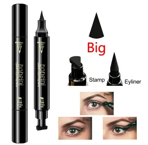 Flüssiger Eyeliner-Stift, super wasserfest, schwarz, doppelköpfiger Stempel, langlebiger Eyleliner, Katzenauge, Maquiagem, kosmetisches Make-up-Werkzeug — image 8