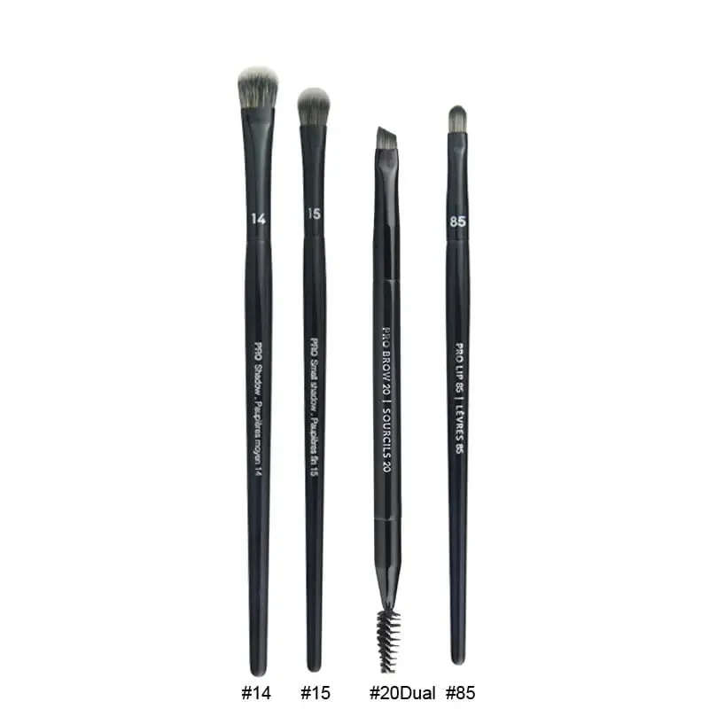 4st/set Pro Black Eye Shadow Makeup Borstar Läppbryn Precision Concealer Blend Syntetiskt hår Smudge Highlight Make Up Brush — image 12