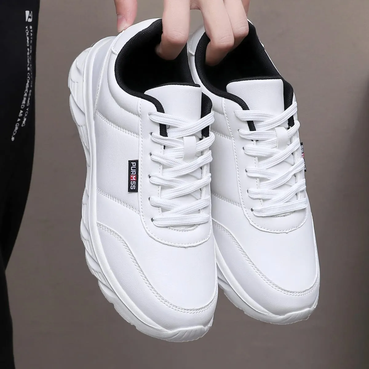 Scarpe da uomo Scarpe mocassino morbide Scarpe casual comode per uomo Solido Nero Bianco Scarpe da ginnastica da uomo Calzature Plus Size 39-46 — image 6