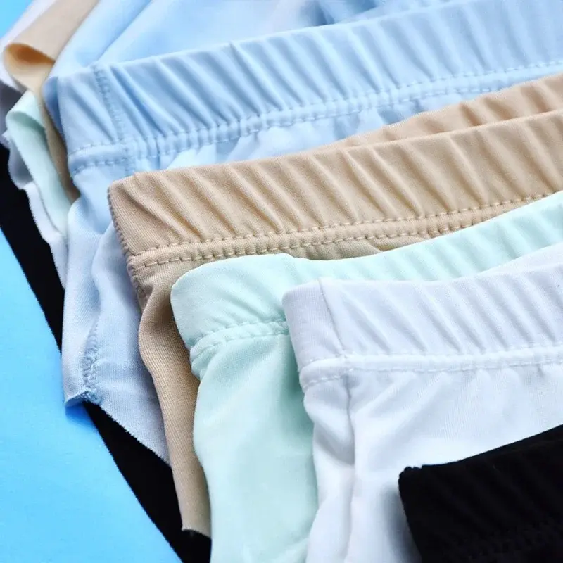 3D erkek Buz Ipek Külot Yaz Yeni Ultra-ince Şeffaf Dikişsiz Seksi Çabuk kuruyan Trendy nefes alan iç çamaşırı Külot — image 3