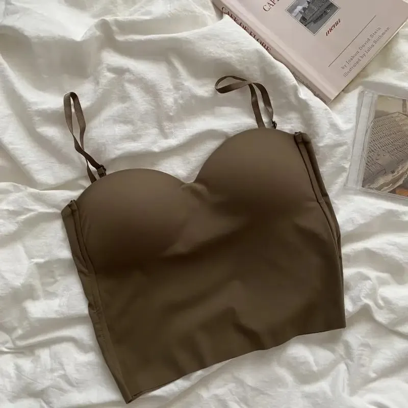 Heiße Mädchen Dünne Abschnitt Doppel Straps Einfarbig Hosenträger Innen Sport Weste Sexy Oberbekleidung Boden Schlanke Frauen Crop Tops bh — image 11