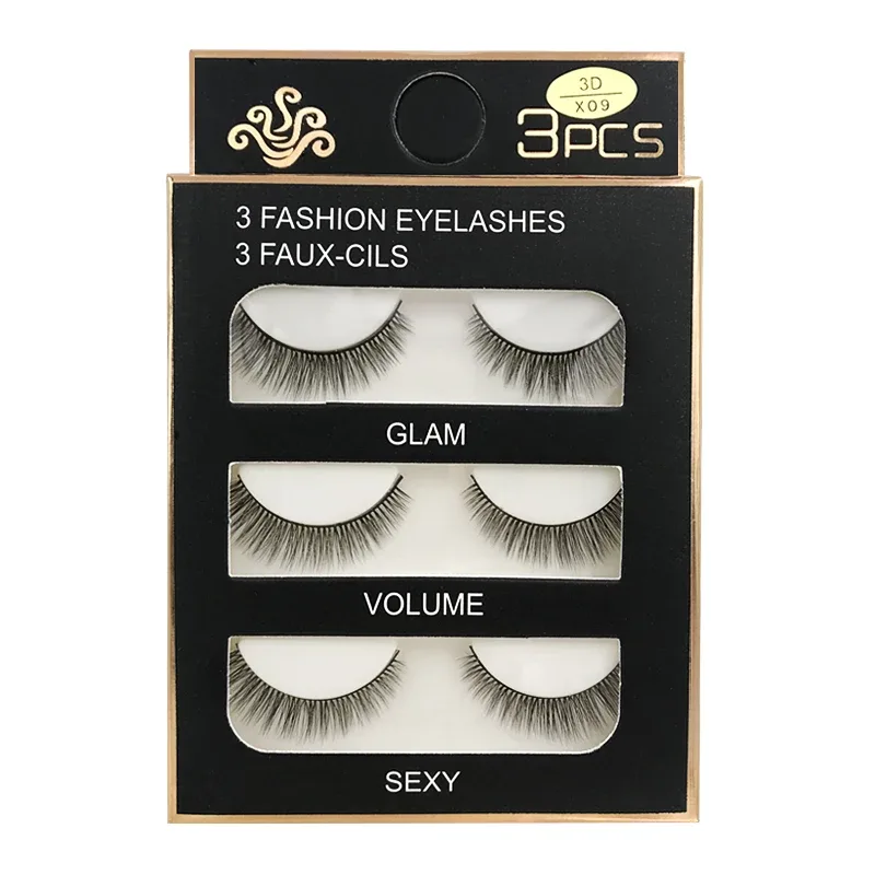 Faux Cils 3 paires de Faux Cils naturels longs en vison 3D, doux, moelleux, vaporeux, faits à la main, outils de maquillage pour les yeux, Maquiagem — image 22
