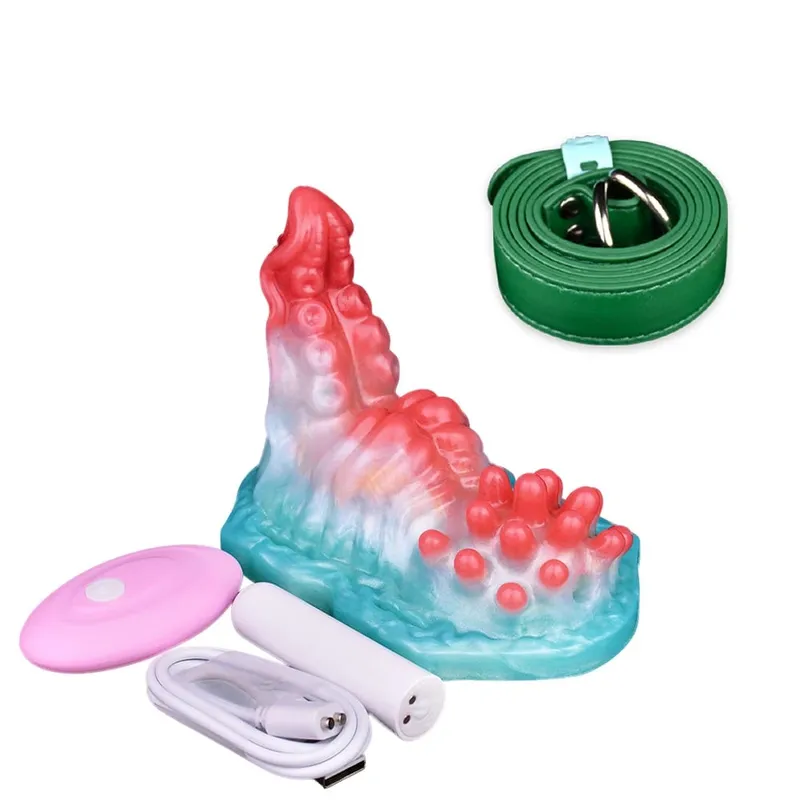 Broyeur sexuel en Silicone, contrôle sans fil, poulpe/granulés, Strapon, bosse, Friction, Vibration, Massage, Masturbation féminine — image 14