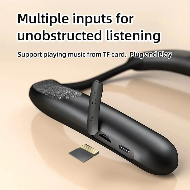 Rockmia EBS-910 新しいウェアラブルワイヤレスネックバンドスピーカー Bluetooth 5.3 AAC コード真のワイヤレスステレオオルゴール TF カードスロットタイプ C — image 3