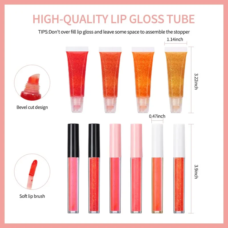 DIY Lip Gloss Kit 100ml Lip Gloss Base Powder Glitter Flavor Essence and Tube for Girl woman Gifts Lip Gloss Pack Set Cosmetics
