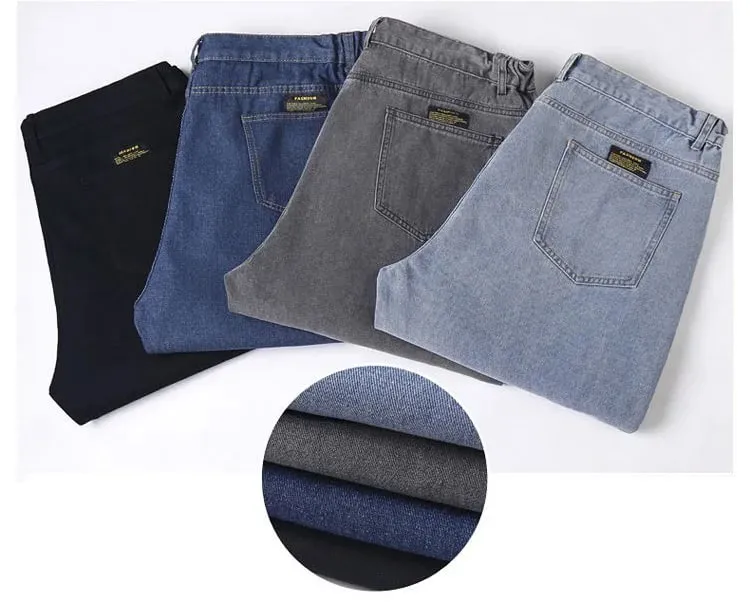 Herren-Jeans in Übergröße, elastischer Bund, 76,2–121,9 cm, Stretch-Jeanshose, gerades Bein, atmungsaktiv, lockere Passform, Streetwear, Freizeitkleidung — image 9