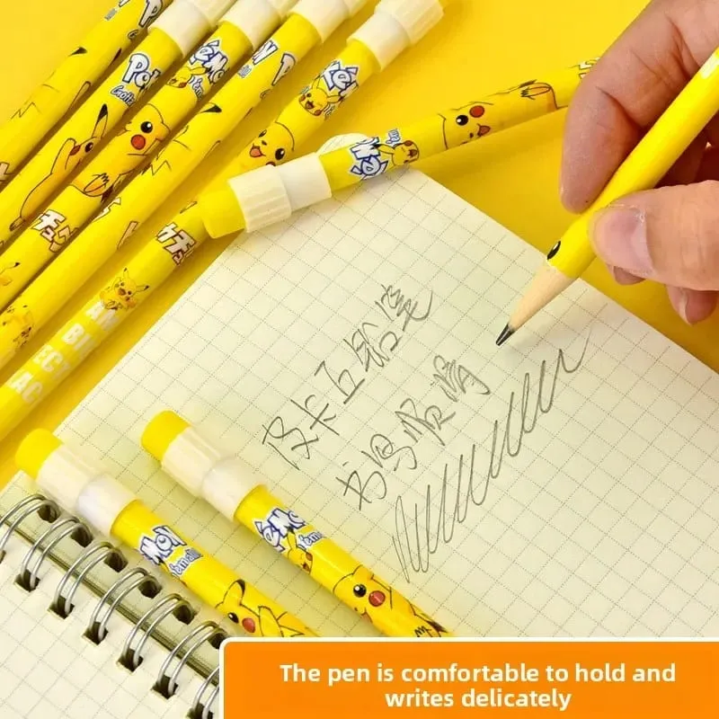 12 Stück Pokémon-Bleistift mit Radiergummi, Anspitzer, niedliches Pikachu, Anime-Figur, Schulbedarf, Büro, Schreibwaren, Kawaii-Werkzeuge, Geschenke — image 4