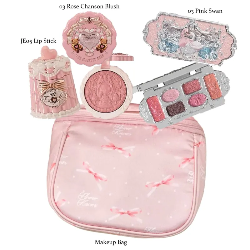 Flowerknows All-In-One-Mackup-Set in Geschenkbox. Flower Knows Glitzer-Lidschatten-Palette, Rouge, langanhaltender Glanz-Lippenstift mit Tasche — image 10