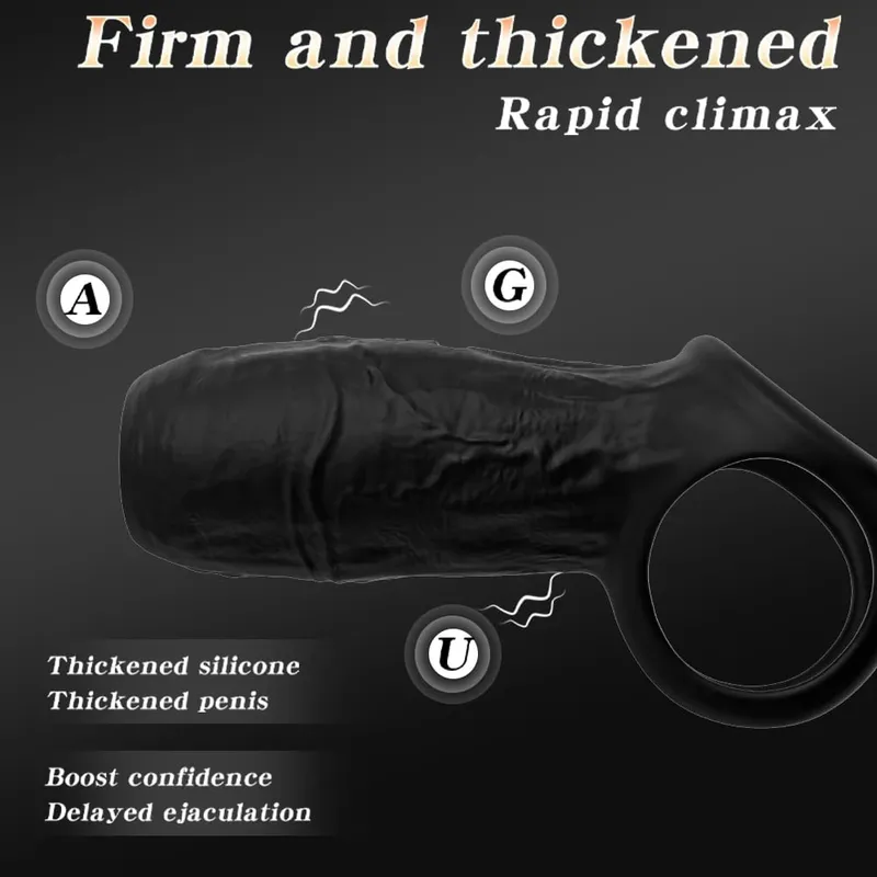Vibrating อวัยวะเพศชาย Cock แหวนอวัยวะเพศชายแหวน Vibrator อวัยวะเพศชาย Extender G จุดกระตุ้นชายคู่ผู้ใหญ่เพศของเล่นสำหรับผู้ชาย — image 3