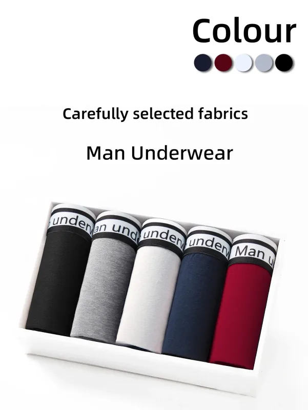 1/4 adet erkek iç çamaşırı boksörler pamuk külot nefes düz Boxershorts erkek orta bel külot Trend erkek şort Homme şort — image 3