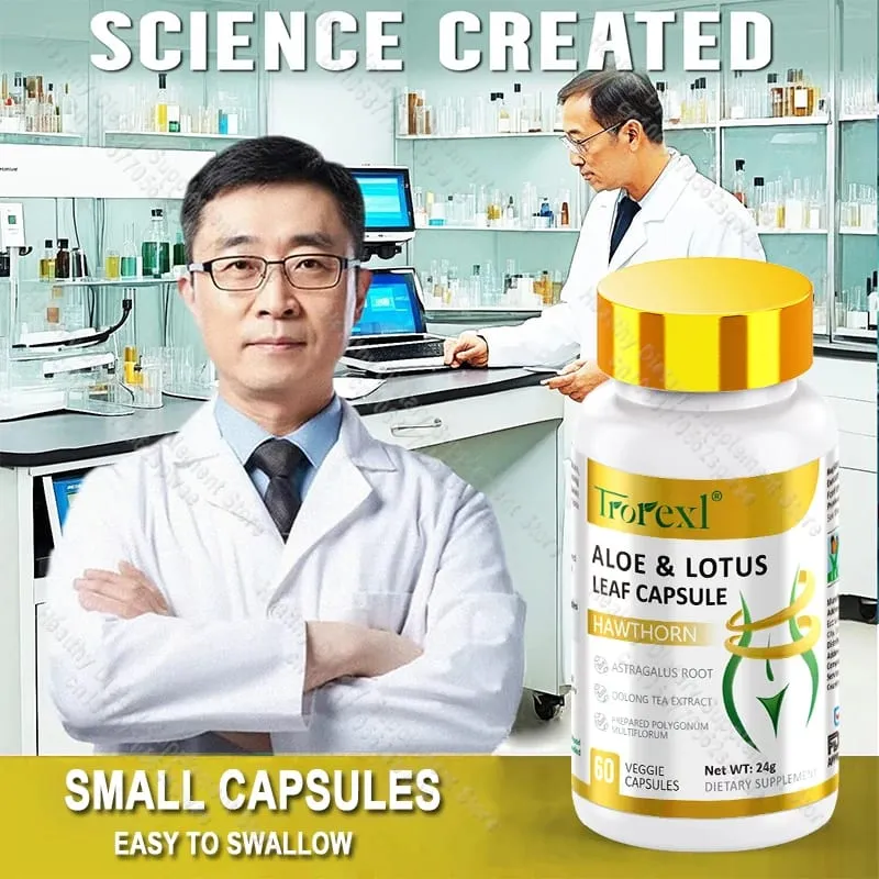 Aloe & Lotus Leaf Capsules Flat Tummy Pills Appetite Suppressant Detoxification Preserve Lean — image 6