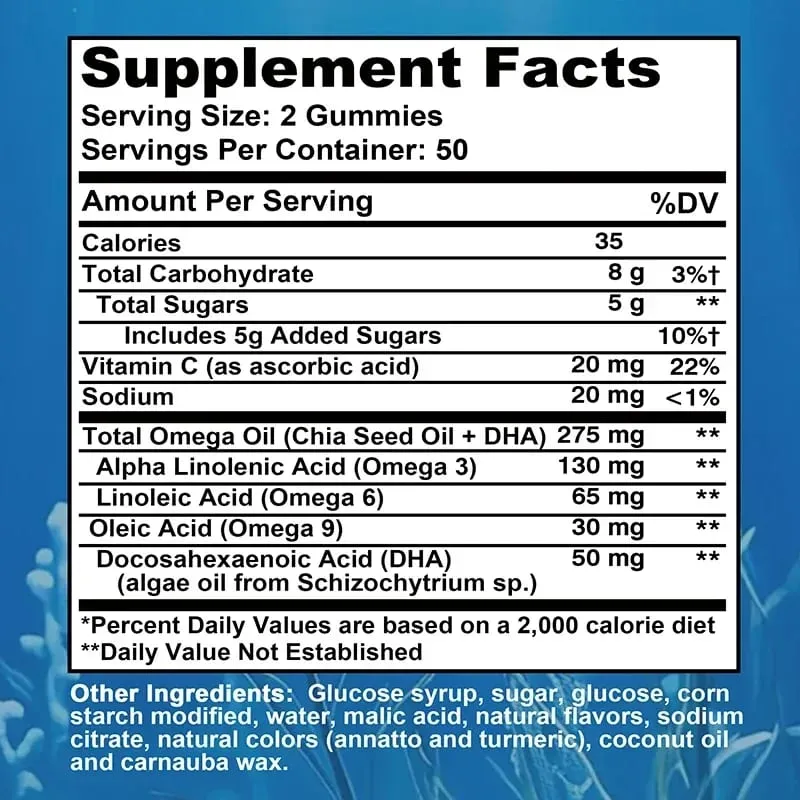 Omega 3 6 9 + DHA Gummies - Brain Health Enhances Concentration Memory Improves Blood Circulation Eye Support — image 3
