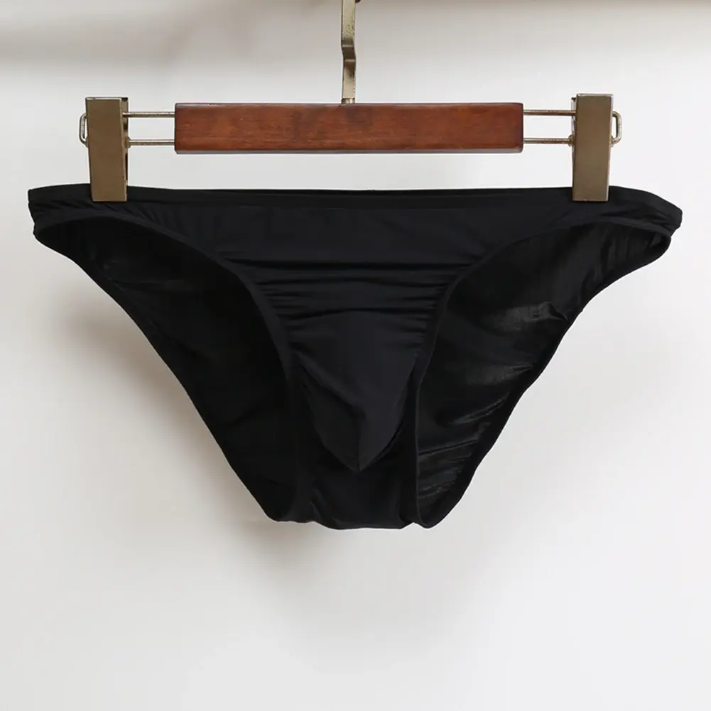 Uomini sexy rigonfiamento slip slip mutande mutandine bikini tinta unita slip trasparenti intimo pompa uomo mutandine lucide — image 10