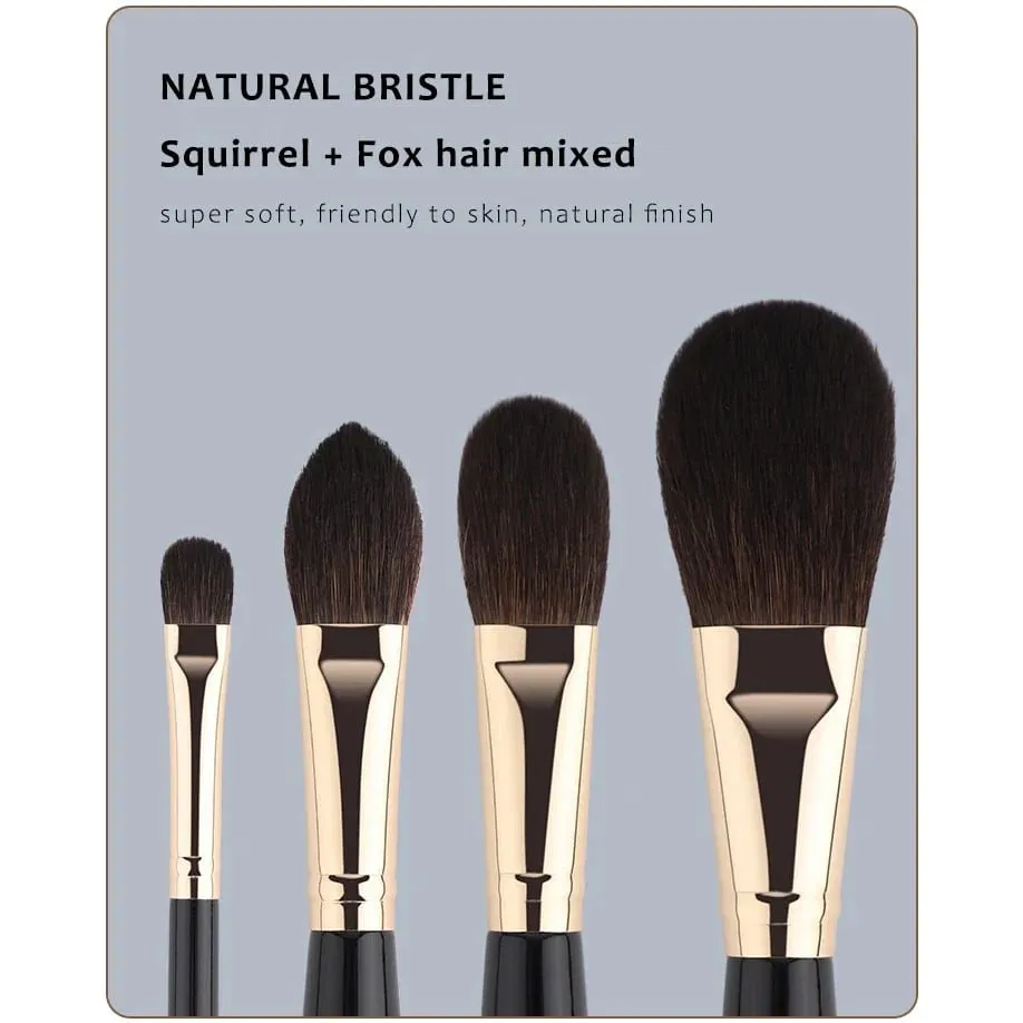 PA Makeup Brushes Set Luxury Super-soft Natural Bristles Face Eye Shadow Powder Cheek Blush Highlight Cosmetic Tools Kit 7pcs — image 4