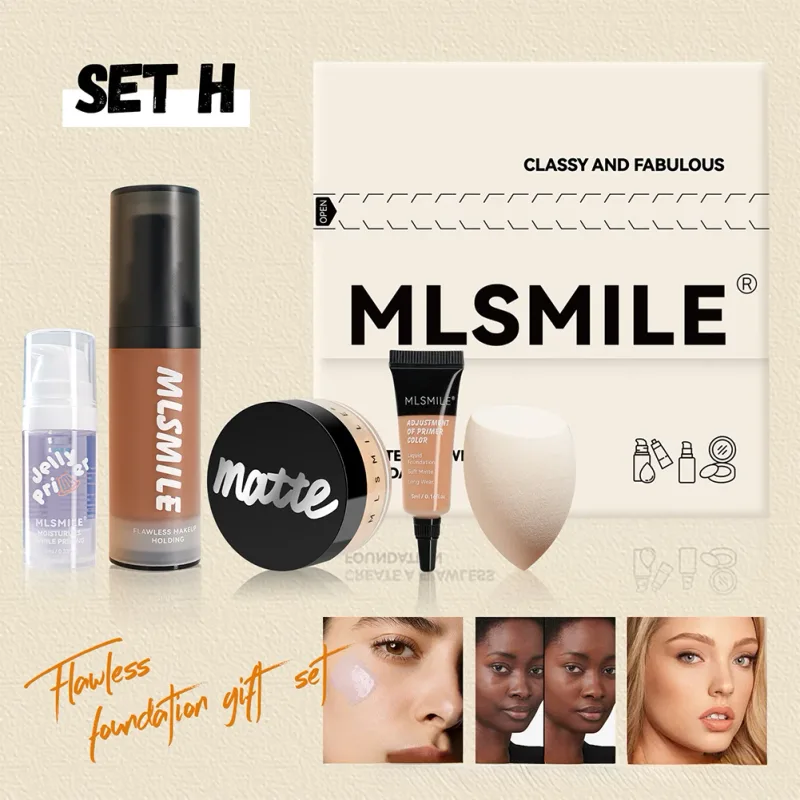 All-in-One-Foundation-Make-up-Geschenkset, vollständig deckender Concealer, Fixierpuder, Make-up-Schwamm, tragbares Gesichtskosmetik-Set — image 14