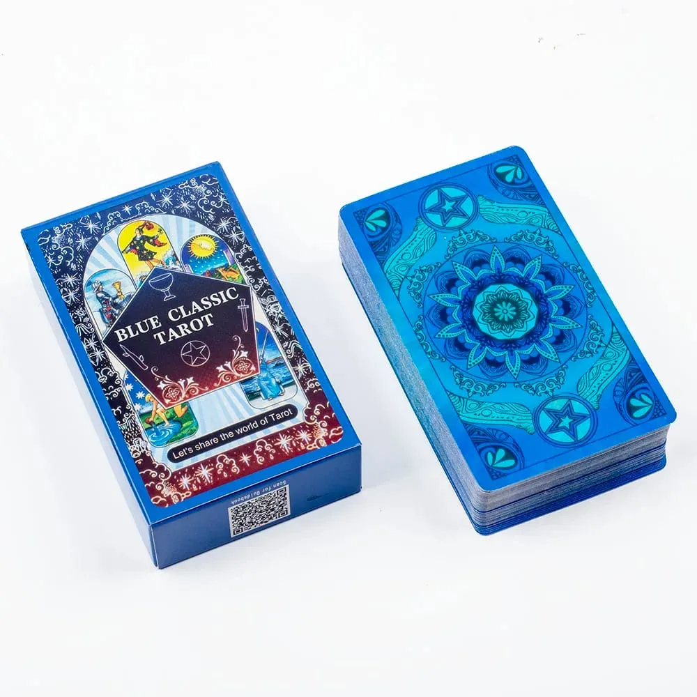 10.3*6 ซม.สีฟ้าคลาสสิกไพ่ทาโรต์-78 การ์ดแบบดั้งเดิม Waite Imagery Celestial Mandala กลับ Unique Starry การออกแบบขอบ — image 4