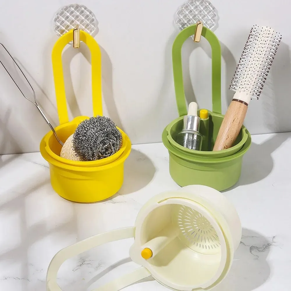 Cesta de drenagem de pia suspensa, tampa inferior destacável, filtro de lixo de cozinha, filtro de resíduos de alimentos, cesta de água de limpeza — image 4